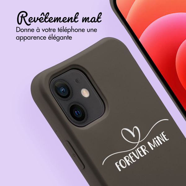 Coque de couleur personnalisée MagSafe avec cordon amovible et cœur élégant iPhone 12 Pro - Black Coffee