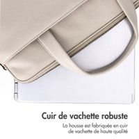 Accezz Leather Sac ordinateur 16 pouces - Beige