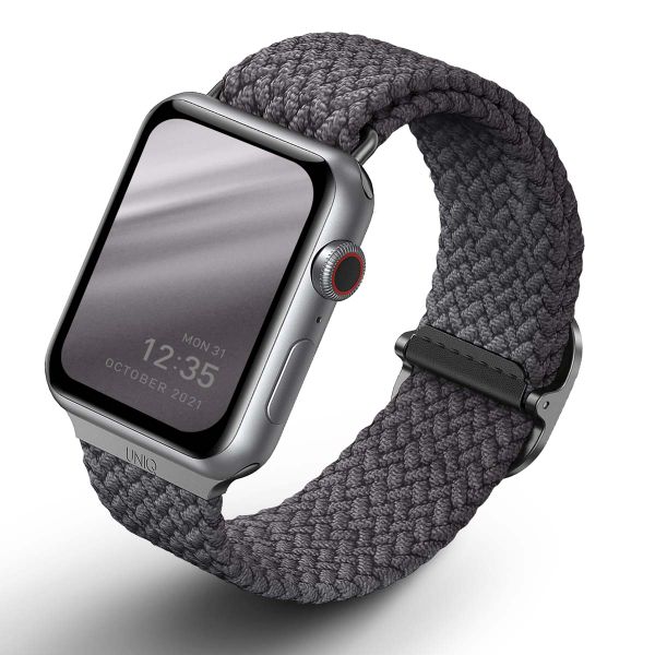 Uniq Bracelet tressé Aspen Apple Watch Series 1 t/m 11 / SE / Ultra (44/45/46/49 mm) - Granite Grey