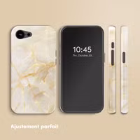 Selencia Coque arrière Vivid avec MagSafe Apple iPhone 16e - Golden Beige Marble