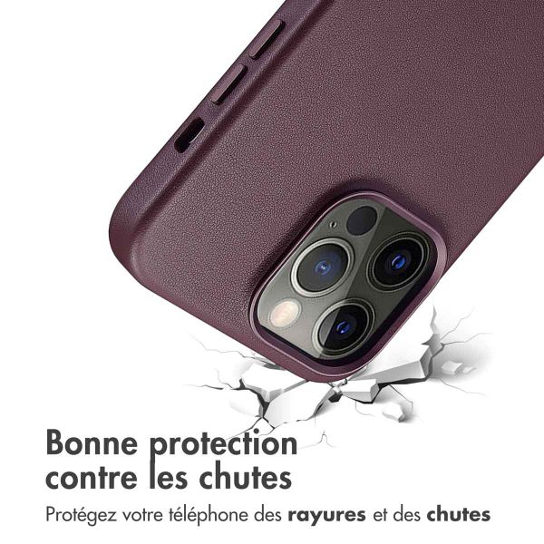 Accezz Coque arrière en cuir avec MagSafe Apple iPhone 15 Pro Max - Heath Purple