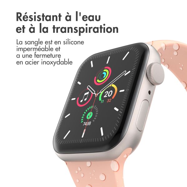 imoshion Bracelet en silicone⁺ Apple Watch Series 1 t/m 9 / SE (38/40/41 mm) | Series 10 / 11 (42 mm) - Taille S/M - Vintage Rose
