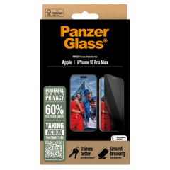 PanzerGlass Protection d'écran Privacy Ultra-Wide Fit Anti-bactérienne avec applicateur Apple iPhone 16 Pro Max