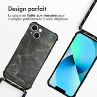 imoshion Coque Design avec cordon iPhone 13 - Black Marble