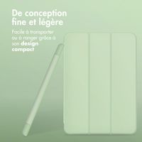 Accezz Étui de téléphone portefeuille Smart Silicone iPad Air 11 pouces (2024) M2 / Air 5 (2022) / iPad Air 4 (2020) - Vert clair