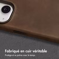 Accezz Coque MagSafe en cuir vintage Apple iPhone 14 - Rustic Brown