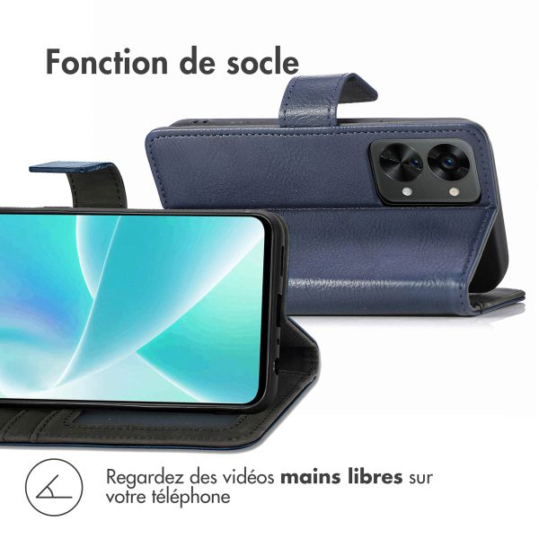 imoshion Étui de téléphone portefeuille Luxe OnePlus Nord 2T - Bleu foncé