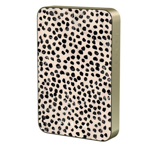 Burga Powerbank magnétique 5 000 mAh - MagSafe et Qi2 - Latte aux amandes / Or