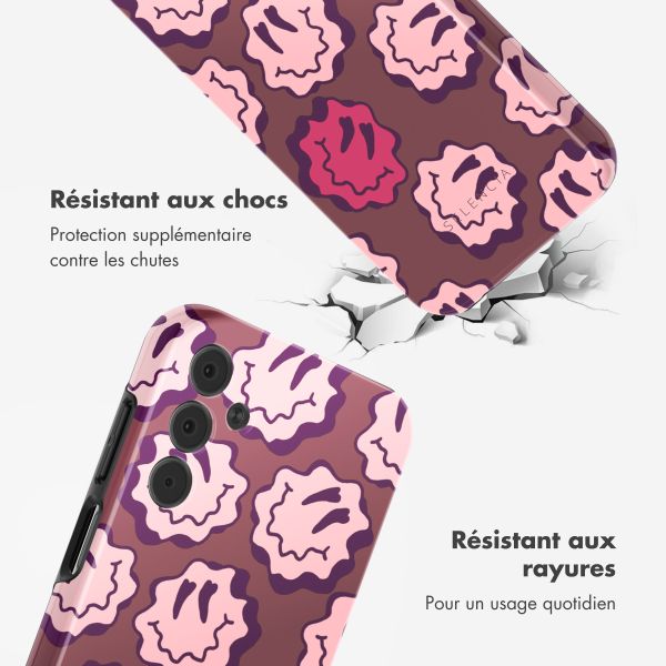 Selencia Coque arrière Vivid Samsung Galaxy A15 (5G) - Wavy Smiley Pink