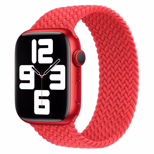 Apple 4 Pack Bracelet Solo tressé Apple Watch| 44/45/46/49 mm - Taille 6 - (PRODUCT)RED / Beige / Slate Blue / Maize