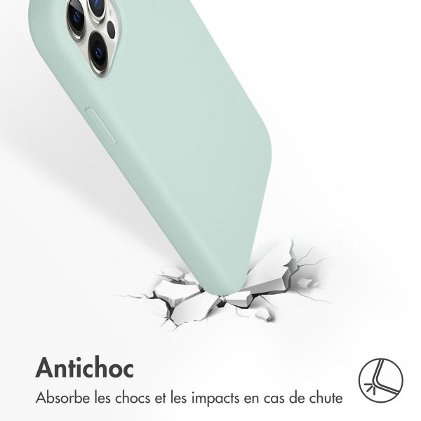 Accezz Coque Liquid Silicone Apple iPhone 12 (Pro) - Sky Blue
