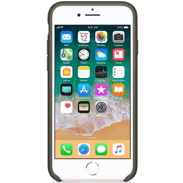 Apple Coque en silicone Apple iPhone SE (2022 / 2020) / 8 / 7 - Dark Olive