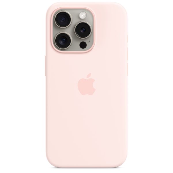 Apple Coque en silicone MagSafe iPhone 15 Pro - Light Pink