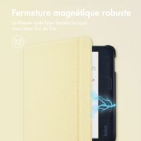 imoshion Étui de liseuse portefeuille Canvas Sleepcover avec support Kobo Libra Colour - Glitter Dorée