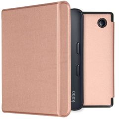 imoshion Étui de liseuse portefeuille Slim Hard Kobo Libra 2 / Tolino Vision 6 - Rose Doré