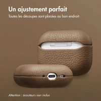 Accezz Coque en cuir véritable  Apple Airpods Pro 3 - Taupe