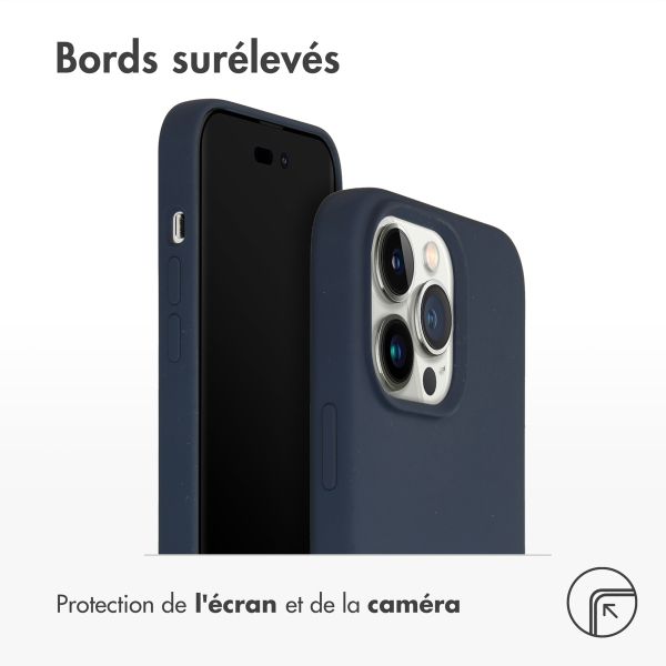 Accezz Coque Liquid Silicone iPhone 14 Pro Max - Bleu foncé