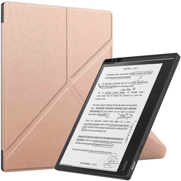 imoshion Étui de liseuse portefeuille Pliable Kobo Elipsa 2E - Rose Doré