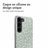 imoshion Coque design pour Samsung Galaxy S23 - Smoke Green Flowers