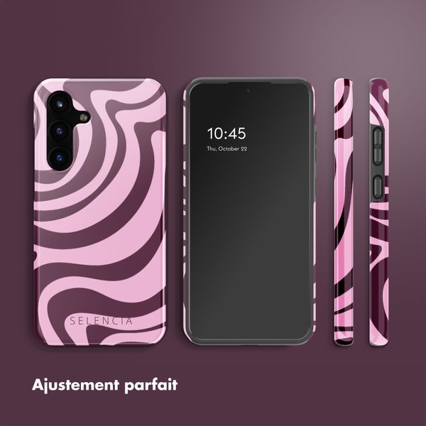 Selencia Coque arrière Vivid Samsung Galaxy S25 FE - Wavy Swirl Pink Plum
