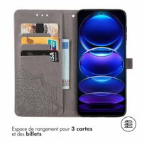 imoshion Etui de téléphone portefeuille Mandala Xiaomi Redmi Note 12 Pro - Gris