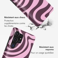 Selencia Coque arrière Vivid avec MagSafe Samsung Galaxy S25 Ultra - Wavy Swirl Pink Plum