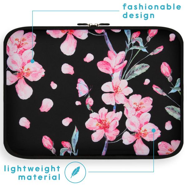 imoshion Universele Design Sacoche 13 pouces - Blossom Watercolor Black