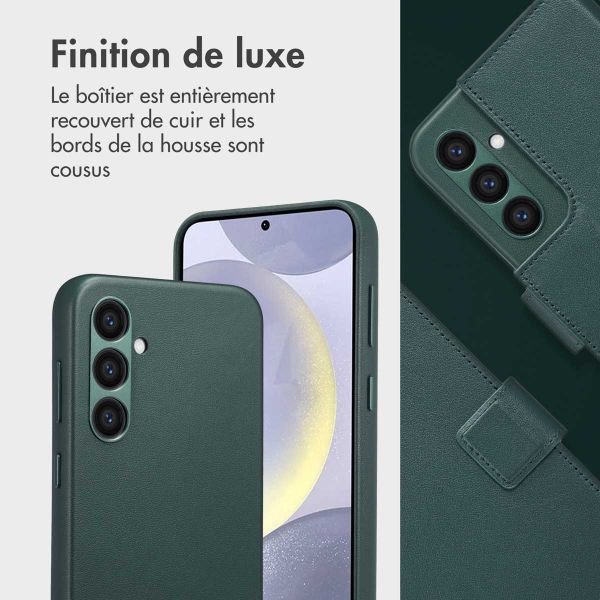 Accezz Étui de télephone portefeuille en cuir 2-en-1 avec MagSafe Samsung Galaxy S24 Plus - Cedar Green