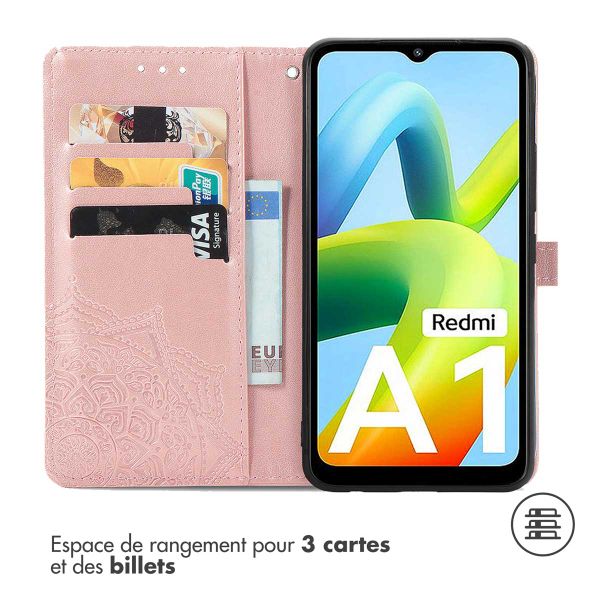 imoshion Etui de télephone Mandala Xiaomi Redmi A1 / A2 - Rose Doré