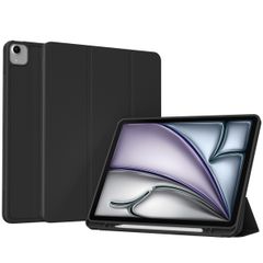 Accezz Étui de téléphone portefeuille Smart Silicone iPad Air 13 pouces (2024) M2 - Noir