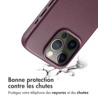 Accezz Coque arrière en cuir avec MagSafe iPhone 15 Pro - Heath Purple