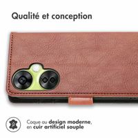 imoshion Étui de téléphone portefeuille Luxe OnePlus Nord CE 3 / CE 3 Lite - Brun