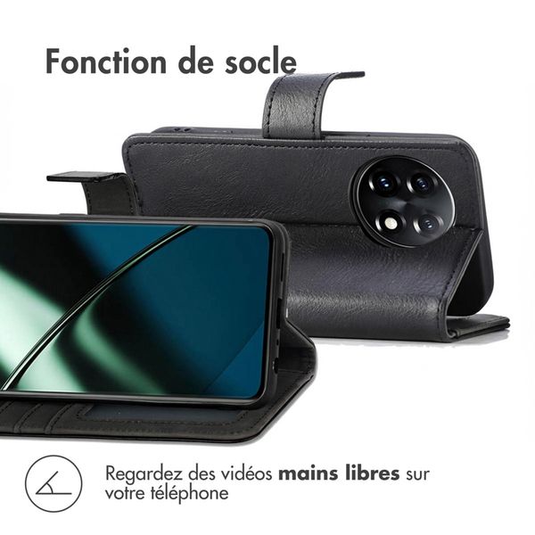 imoshion Étui de télephone portefeuille de luxe OnePlus 11 - Noir