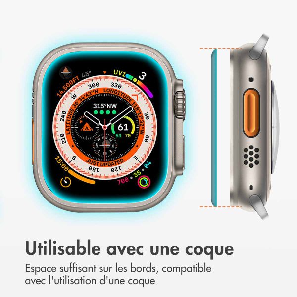 Accezz Protecteur d'écran en verre trempé avec applicateur Apple Watch Ultra 1 / 2 / 3 - 49 mm