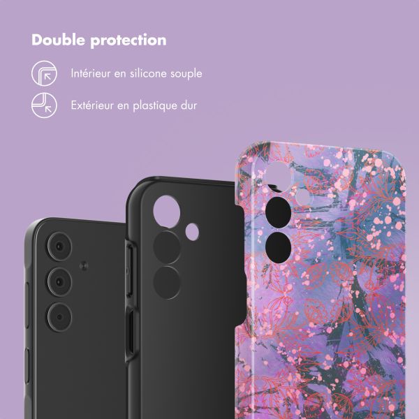 Selencia Coque arrière Vivid Samsung Galaxy A15 (5G) - Fresh Paint Flower Orange