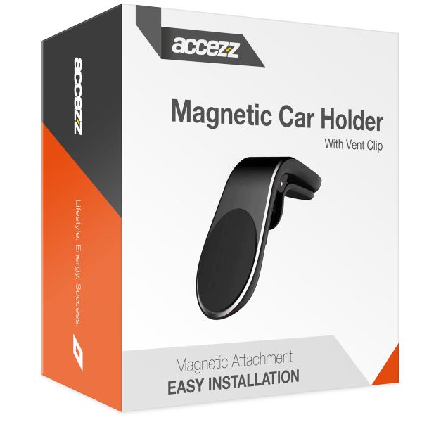 Accezz Support de téléphone pour voiture iPhone 14 Pro - Universel - Grille de ventilation - Magnétique - Noir