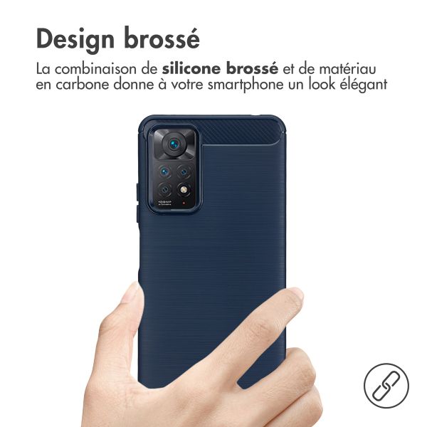 imoshion Coque Brushed Xiaomi Redmi Note 11 Pro - Bleu foncé