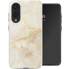 Selencia Coque arrière Vivid Samsung Galaxy S25 Edge - Golden Beige Marble