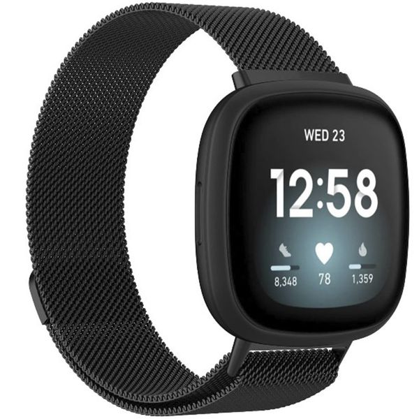 imoshion Milanais Watch bracelet le Fitbit Versa 4 / 3 / Sense (2) - Noir