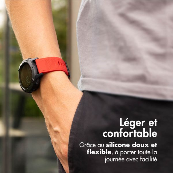 imoshion Bracelet QuickFit® en silicone - Connexion Garmin Watch 22 mm - Rouge