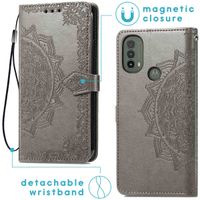 imoshion Etui de téléphone portefeuille Mandala Motorola Moto E30 / E40 - Gris