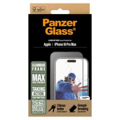 PanzerGlass Protector d'écran avec cadre en aluminium Ultra Wide Fit avec applicateur iPhone 16 Pro Max