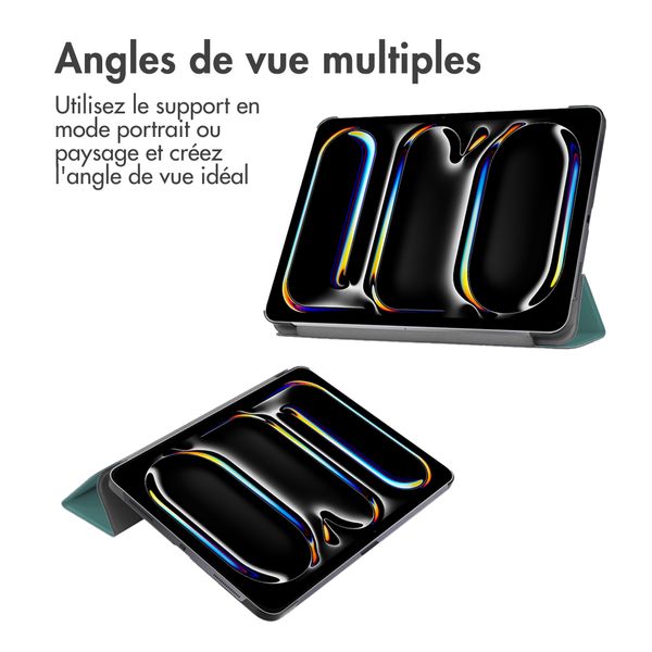 imoshion Coque tablette Trifold Apple iPad Pro 13 (2024) M4 - Vert foncé