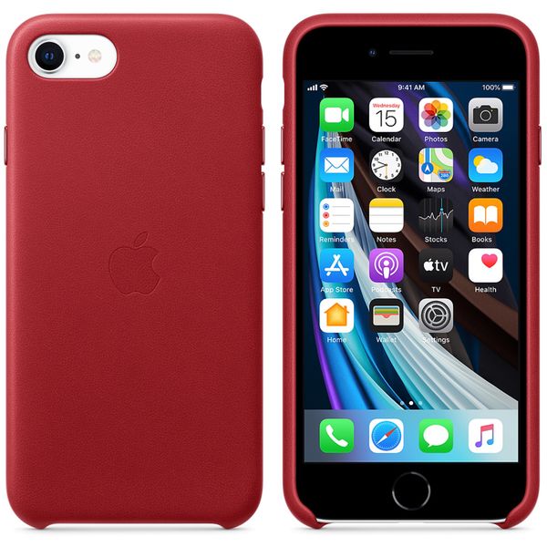 Apple Coque Leather Apple iPhone SE (2022 / 2020) - Red