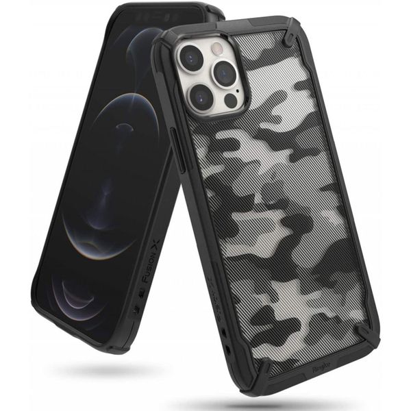 Ringke Coque Fusion X iPhone 12 (Pro) - Camo Black