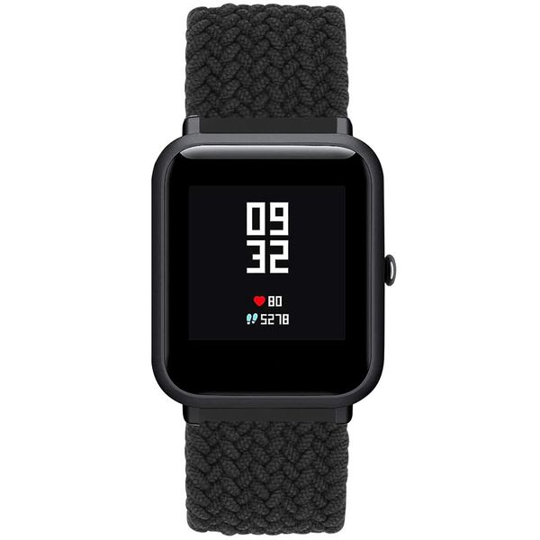 imoshion Bracelet en nylon tressé Amazfit GTS / BIP - Noir