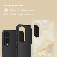 Selencia Coque arrière Vivid Samsung Galaxy S25 Edge - Golden Beige Marble