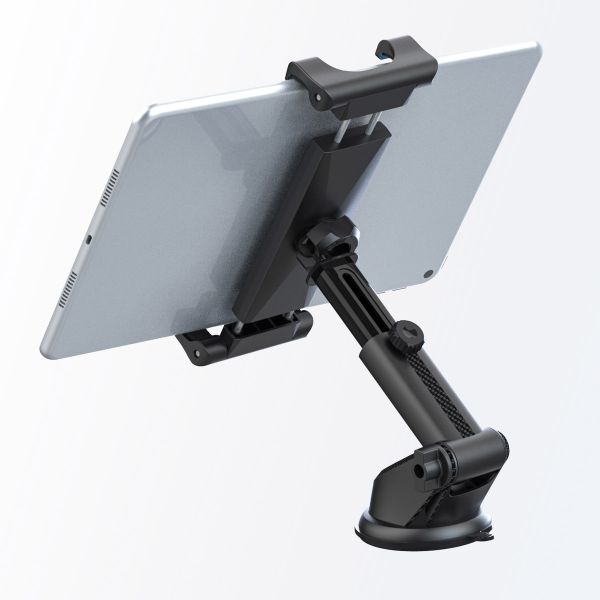 Accezz Support de tablette pour voiture - Tableau de bord et pare-brise - Réglable - Universel - Noir