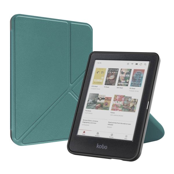 imoshion Étui de liseuse portefeuille Pliable Kobo Clara Colour / BW - Vert foncé