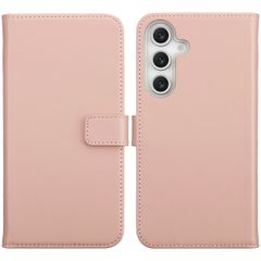 Selencia Étui portefeuille en cuir véritable Samsung Galaxy S25 FE - Dusty Pink